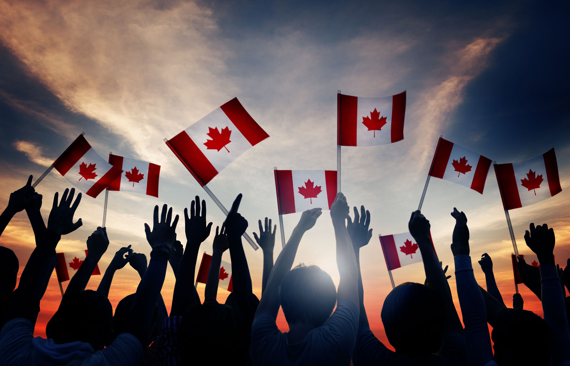 カナダの建国記念日を祝う国民たち